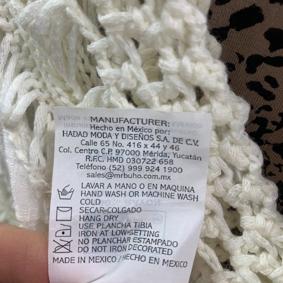 MR. BUHO Vintage Rayon Crinkle Gauze Crochet Fringe Scarf Boho Top OS‎ - Picture 7 of 7